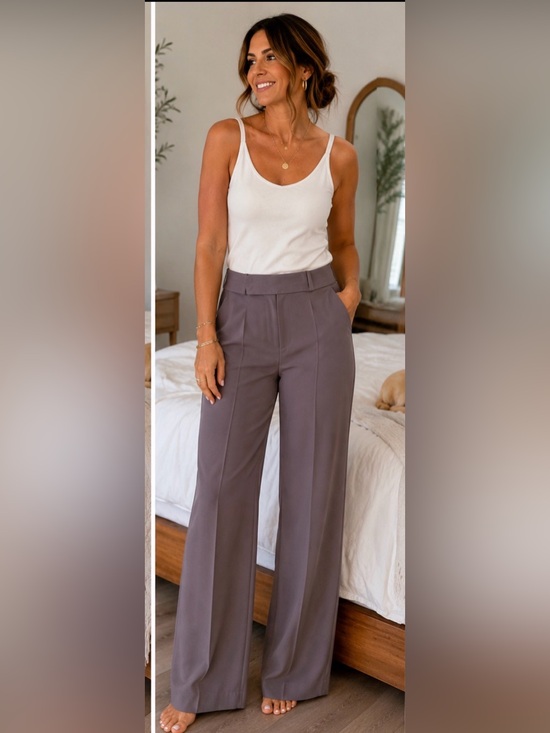 Banana Republic Pants - High-Rise Wide Leg Dress Pants in Taupe banana republic